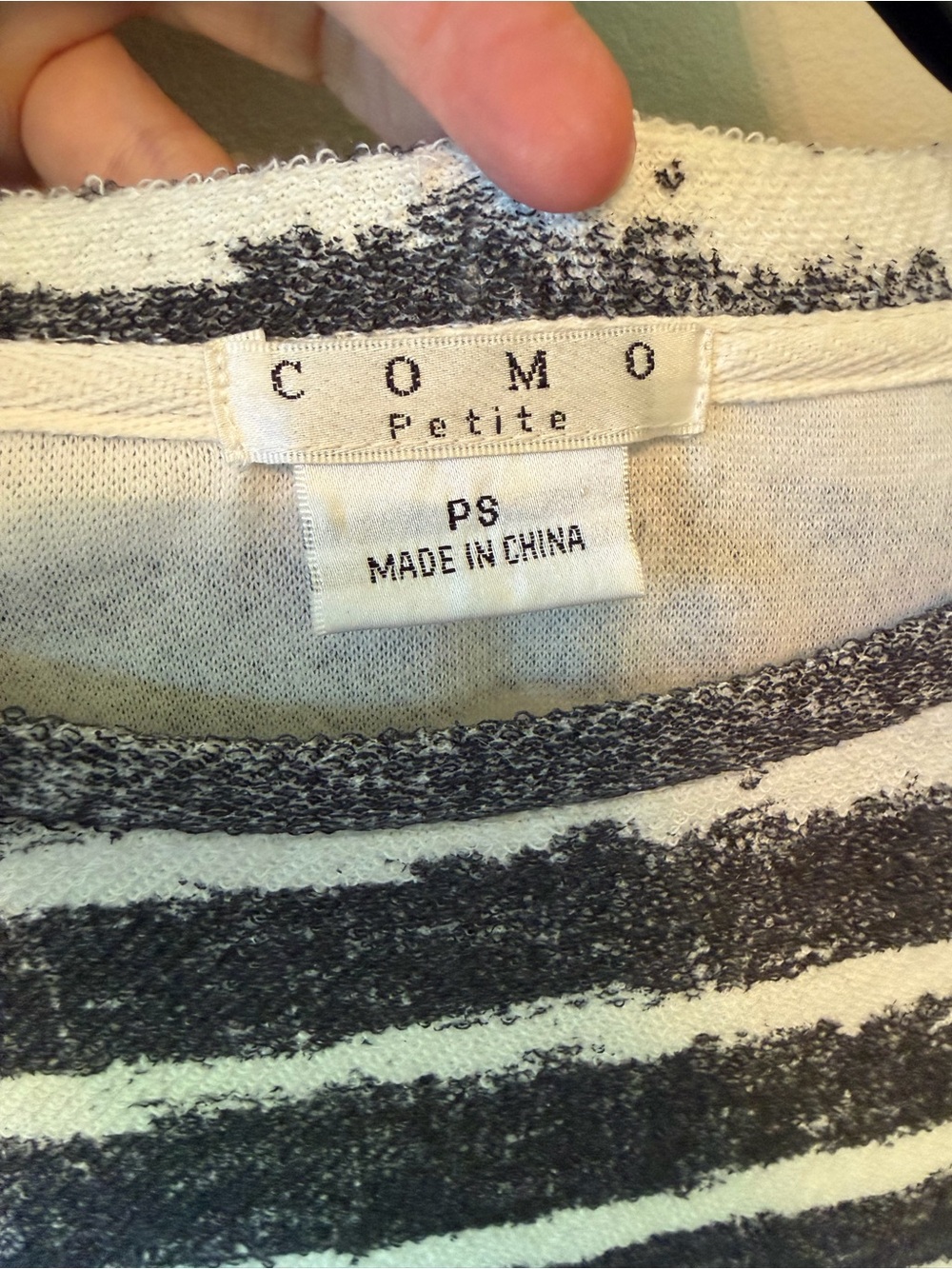Striped Navy/Gray & White Knit Top /Modern Nautical Preppy Classic - Picture 4 of 11